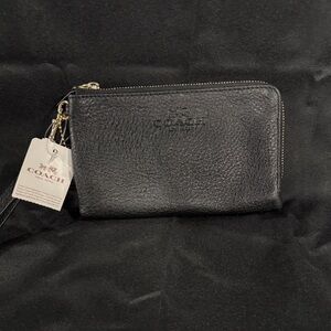 Coach Textured Black Leather Pouch